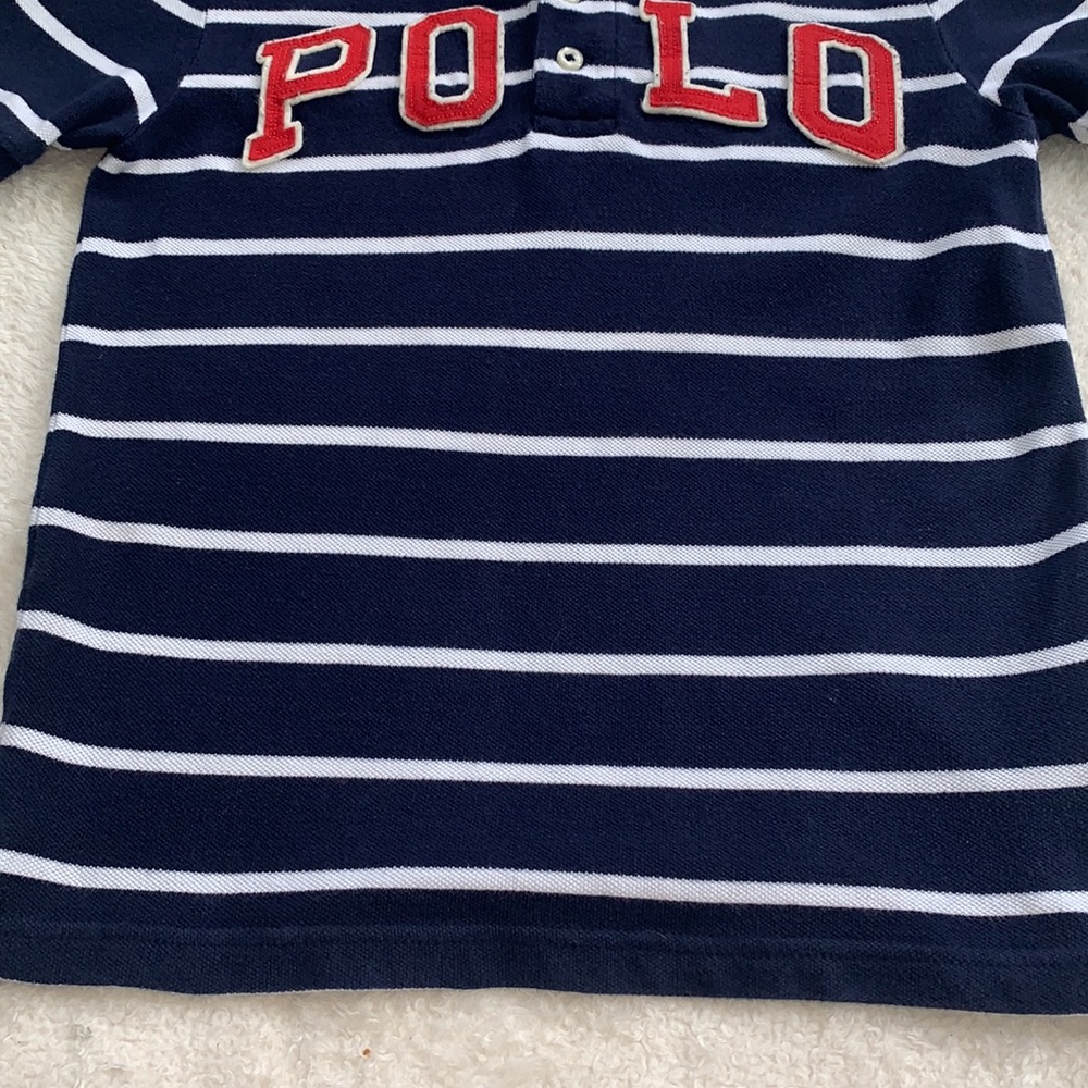 POLO Ralph Lauren Navy Blue & White Shirt 6 EUC - Picture 6 of 10